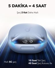 Anker Soundcore Liberty 4 Pro Gürültü Engelleyici Bluetooth Kulaklık - Mat Mavi - A3954