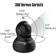 Xiaomi Yi Dome 360 IP Kamera 1080p Gece Görüşlü  Siyah (Global)