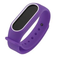 Xiaomi Mi Band 2 Akıllı Bileklik Kordonu Mor - Beyaz Çerçeveli