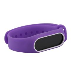 Xiaomi Mi Band 2 Akıllı Bileklik Kordonu Mor - Beyaz Çerçeveli