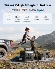 Anker SOLIX C800X 768Wh I 1200W I 1600W Surgepad Taşınabilir Güç Kaynağı - A1755