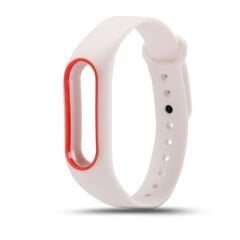 Xiaomi Mi Band 2 Akıllı Bileklik Kordonu Beyaz-Kırmızı Çerçeveli