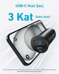 Anker Araç Şarjı 30W 2 Port Siyah - A2741