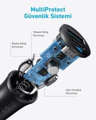 Anker Araç Şarjı 30W 2 Port Siyah - A2741