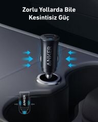 Anker Araç Şarjı 30W 2 Port Siyah - A2741