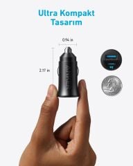 Anker Araç Şarjı 30W 2 Port Siyah - A2741