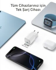 Anker 30W USB-C Şarj Cihazı Beyaz - A2698