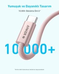 Anker Zolo USB C to C 240W 1m Kablo Siyah-A8060