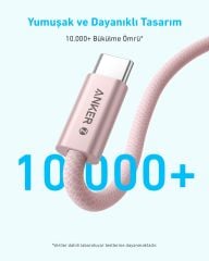 Anker Zolo USB C to C 240W 1m Kablo Siyah-A8060