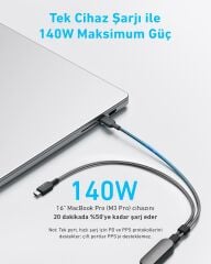 Anker 2-in-1 USB-C to USB-C 140W Kablo - A8895