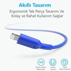 ANKER Powerline II Lightning 0.9 Metre MFI Lisanslı - Mavi
