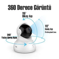 Xiaomi Yi Dome Kamera 360 Derece Gece Görüşlü Global - Beyaz