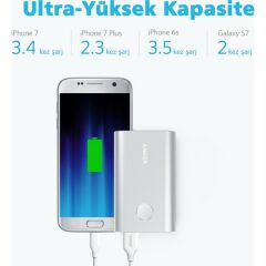 Anker PowerCore+ 10050 mAh QC 3.0 Hızlı Şarj Cihazı - Gümüş