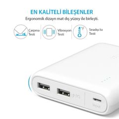 Anker PowerCore 10000 IQ Taşınabilir Şarj Cihazı Beyaz