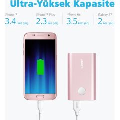 Anker PowerCore+ 10050 mAh QC 3.0 Hızlı Şarj Cihazı - Pembe