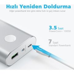 Anker PowerCore+ 10050 mAh QC 3.0 Hızlı Şarj Cihazı - Altın