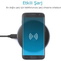 Anker PowerTouch USB-C  10W Kablosuz Hızlı Şarj Cihazı(QI Sertifikalı Tüm Cihazlar ile Uyumlu)