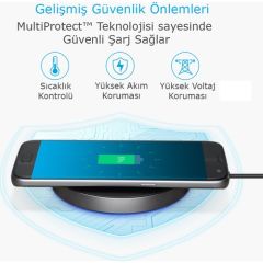 Anker PowerTouch USB-C  10W Kablosuz Hızlı Şarj Cihazı(QI Sertifikalı Tüm Cihazlar ile Uyumlu)