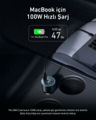 Anker 167.5W Araç Şarjı 3 Port + Kablo - B2737