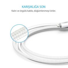 ANKER Powerline+ Lightning 3 Metre Örgülü MFI Lisanslı- Gri