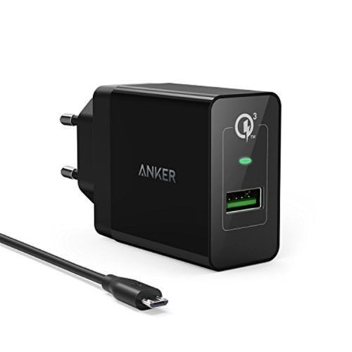 ANKER PowerPort+1 QuickCharge 3.0 Hızlı Şarj Cihazı ve ANKER 0.9 Mt Micro USB Kablo