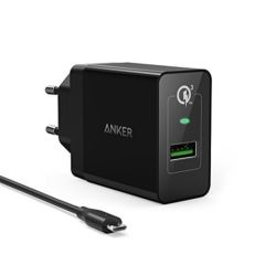 ANKER PowerPort+1 QuickCharge 3.0 Hızlı Şarj Cihazı ve ANKER 0.9 Mt Micro USB Kablo