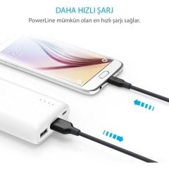 Anker PowerLine Micro USB Şarj/Data Kablosu 0.9 Metre - Gri