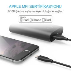 ANKER Powerline Lightning 0.9 Metre iPhone Şarj/Data Kablosu MFI Lisanslı- Siyah