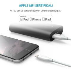 ANKER Powerline Lightning USB Kablo 0.9 Metre MFI Lisans - Beyaz