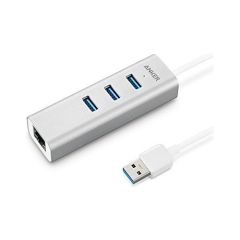 Anker 3-Port USB 3.0 Aluminum HUB with 10/100/1000 Gigabit Ethernet Converter