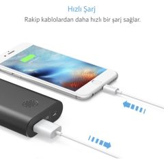 Anker Premium Lightning USB Kablo MFI Lisanslı Beyaz 0.9m - A7101