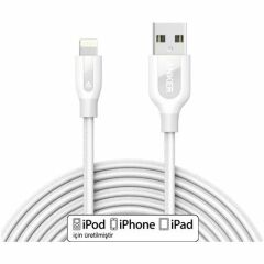 ANKER Powerline+ Lightning 3 Metre Örgülü iPhone Şarj/Data Kablosu  MFI Lisanslı- Beyaz