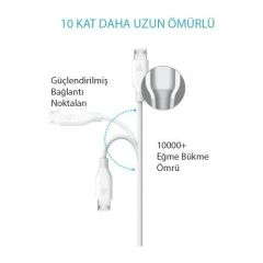 Anker PowerLine Micro USB Şarj/ Data Kablosu 0.9 Metre - Beyaz