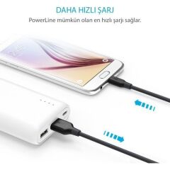 Anker PowerLine Micro USB Şarj/ Data Kablosu 0.9 Metre - Beyaz