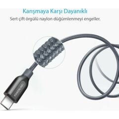 Anker Powerline+ USB 3.0 to USB-C Type-C Şarj/Data 1.8 Metre Gri