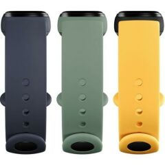 Xiaomi Mi Band 5 - Mi Band 6 Akıllı Bileklik Kordon seti - 3'lü Paket Lacivert/Sarı/Nane Yeşili