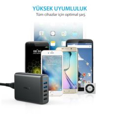 ANKER PowerPort 5 Speed 63W QuickCharge 3.0 Seyahat Hızlı Şarj Cihazı
