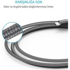 ANKER Powerline+ Micro USB Örgülü  Şarj/Data Kablosu 1.8 Metre- Gri