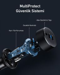 Anker PowerDrive III Araç Şarjı Siyah - A2724