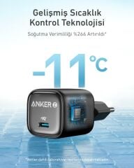 Anker 30W USB-C Şarj Cihazı Siyah - A2698
