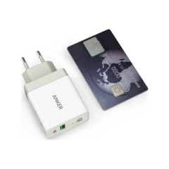 Anker PowerPort+1 QuickCharge 3.0 Hızlı Şarj Cihazı ve Anker 0.9 Mt Micro USB Kablo Beyaz