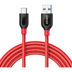 Anker Powerline+ USB 3.0 to USB-C Type-C Şarj Kablosu 1.8 Kırmızı