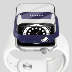 Case 4U Apple Watch Uyumlu 7 Cam Ekran Koruyucu Çerçeveli Kenar Full Koruma Gard 01 45mm