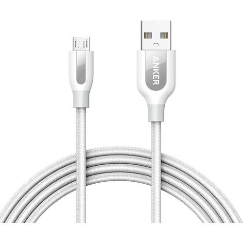 Anker Powerline+ Micro USB Örgülü Şarj/Data Kablosu 1.8 Metre- Beyaz - Taşıma Çantalı