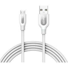 Anker Powerline+ Micro USB Örgülü Şarj/Data Kablosu 1.8 Metre- Beyaz - Taşıma Çantalı