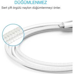Anker Powerline+ Micro USB Örgülü Şarj/Data Kablosu 1.8 Metre- Beyaz - Taşıma Çantalı