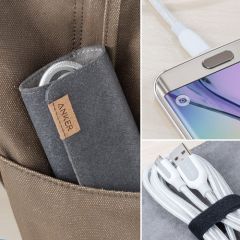 Anker Powerline+ Micro USB Örgülü Şarj/Data Kablosu 1.8 Metre- Beyaz - Taşıma Çantalı