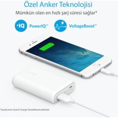 Anker PowerCore 10000 Taşınabilir Şarj Cihazı PowerBank Beyaz