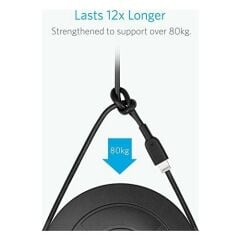 ANKER Powerline II Lightning 0.9 Metre MFI Lisanslı- Siyah