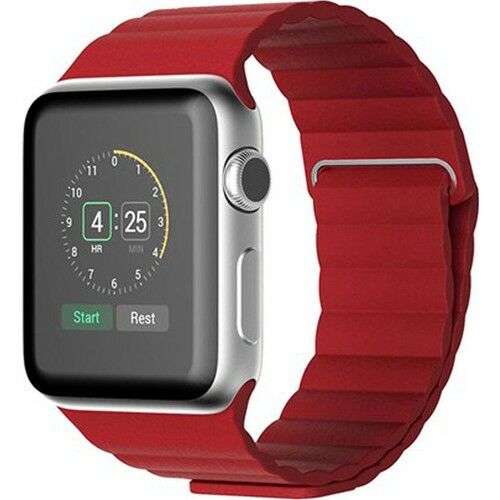 Fonemax Apple Watch 42-44 mm Deri Loop Kayış Kırmızı